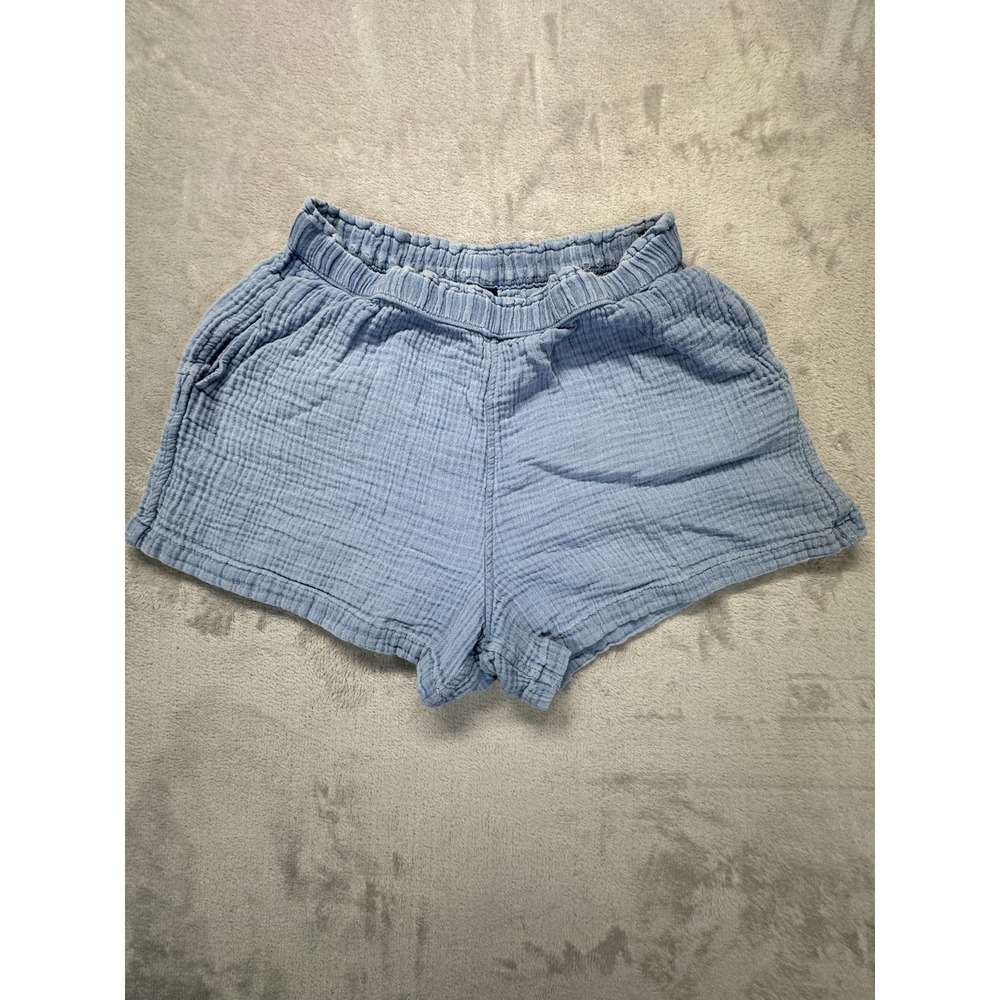 Gap Shorts Girls XL (12) Light Blue Cotton Double Gauze Comfort Elastic Waist